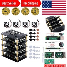 Stylish Acrylic and Metal Raspberry Pi Cluster Case with Air Cooling - 4 Units picture