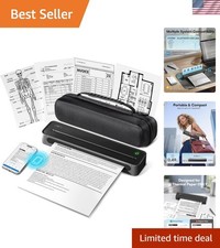 D90E Inkless Portable Thermal Printer with Case – 8.5