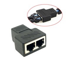 1pc RJ45 Splitter Adapter 1 In to 2 Ways Dual Female Out Port For ADSL Router TV picture