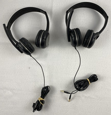 Lot of 2 Insignia Black Deluxe Stereo PC Headset w/ Adjustable Boom Microphone picture