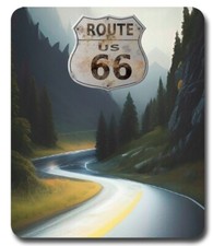 ROUTE 66 Road Trip American Highway ~ Mouse Pad / PC Mousepad ~ Retro USA Gift picture