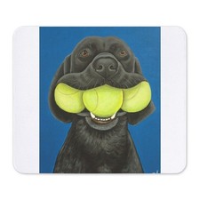 CafePress Black Lab With 3 Tennis Balls Mousepad  (908162626) picture