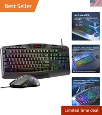 S101-3 PRO Gaming Keyboard and Mouse, RGB Backlit Programmable Keyboard Mouse... picture