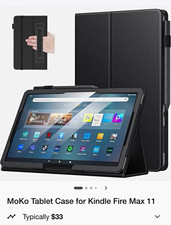 MoKo Kindle Fire Max 11 11in Case Black PU Leather Folio Stand picture