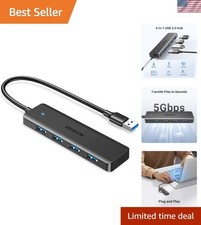 Ultra-Slim 4-Port USB 3.0 Hub - 5Gbps Data Transfer for Efficient Connectivity picture