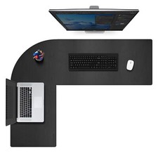 CENNBIE Dual Sided L Shaped Desk Pad,‎‎47.24x55.12x15.75 inches Corner Leathe... picture