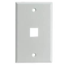 (5-PACK) Keystone Wall Plate, White, 1 Port, Single Gang - Part # 301-1K-W. NIB. picture