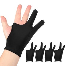 4pcs Artist Drawing Glove l Size 3-Layer 2-Finger Graphics Painting Glove Black picture