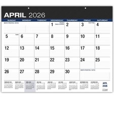 Desk Calendar 22x17 Inch Large Print APR 2026  DEC 2027 21 Months Black picture