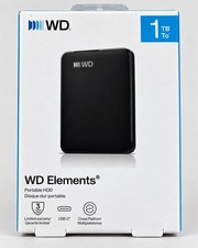 NEW Sealed WD Elements 1TB Portable External HDD USB-C WDBUZG0010BBK picture