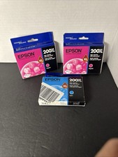 3 Lot Genuine Epson 200XL Ink Cartridges Cyan Magenta High Capacity EXP 5/23 picture