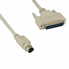 KNTK 6ft Mini DIN 8 Male to DB25 Male Cable Serial RS-232 PC Mac to Modem picture