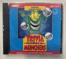 VTG mecc TRIVIA MUNCHERS DELUXE General Knowledge CD-ROM Mac Windows 8-14 New picture