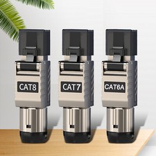 40G/2000M 10PCS Cat8 Cat7 Cat6A Connectors RJ45 Metal Tool Free Termination picture