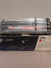 HP 128A Magenta Laser Toner Cartridge Genuine OEM CE323A New Damaged Box picture