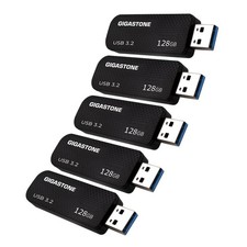Gigastone Z30 128GB USB 3.2 Flash Drive 5-Pack 100MB/s Retractable Carbon Fiber picture