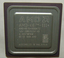 Twin Pack  2x AMD K6-III+ 400 ATZ K6-3+ CPU run clean at 550Mhz 2.2V picture