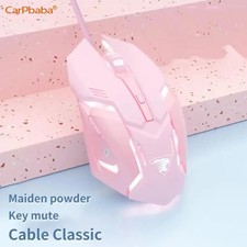 Carpbaba G3 Wired Game Mouse Mute Pink Mechanical E-sports Girl Lovely Art picture