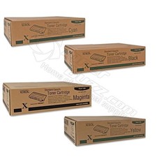 4 New  Genuine Xerox phaser 6100 Toner 106R00676 106R00677 106R00678 106R00679  picture