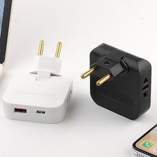 2pcs EU 180-Degree Rotatable Multi Plug Converter with USB TYPE C 16A 250V HOME picture