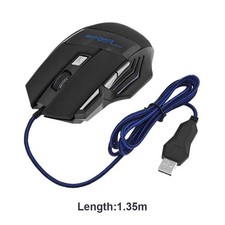 Gaming Mouse 7 Button USB Wired LED Breathing Fire Button 5500 DPI Laptop PC picture