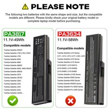 PA3817U-1BRS 58Wh Battery for Toshiba Satellite L755 C655 M645 L675 PA3819U-1BRS picture