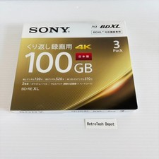 SONY BD-RE XL 100GB Rewritable 3 Packs 2x Speed 4K Blu-ray Disc BDXL NEW Japan picture