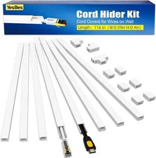 116In Cord Hider Kit, Cord Covers for Wires on Wall, Cord Hider for Wall Mount T picture
