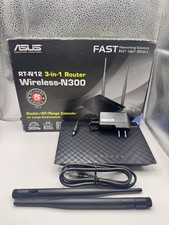 ASUS RT-N12 Wireless-N 300Mbps Antenna 3-in-1 Router Open Box picture