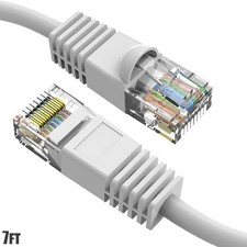 7FT Cat6 RJ45 Ethernet LAN Network UTP Snagless Patch Cable Pure Copper White picture