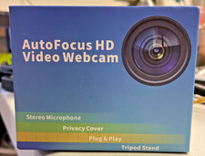 NEW AutoFocus HD Video Webcam with Tripod & Privacy Cover Plug & Play Stereo Mic picture