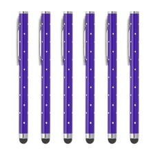 6Pcs Bling Crystal Stylus Pens for Touch Screens Purple picture