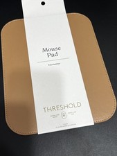 Threshold Mouse Pad Faux Leather Tan Desk Accessory Home Office 7.75x9.75 New picture
