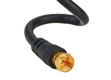 RG6 Coaxial Cable  28 Ft CATV HD Quad Shield F Male Connectors Black 3 GHz CATV picture