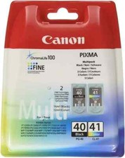Genuine Canon PIXMA PG-40 Black & CL-41 Color Ink Cartridge Set (40 41) picture