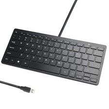 Upgraded PC Computer Laptop Mini USB Wired Keyboard for Mac and Windows 78 Sc... picture