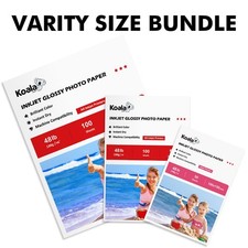 250Ct Assorted Size KOALA Premium Glossy Photo Paper 48lb 4x6 5x7 8.5x11 Inkjet picture