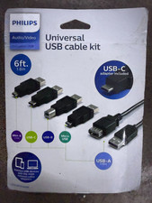 Philips Universal USB Cable Kit - (USB-C, Micro USB, USB-A, Mini-B, USB-B) - NEW picture