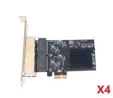 Lot of 4 Syba SI-PEX24042 4-Port Gigabit Ethernet PCIe x1 NIC Network Cards picture