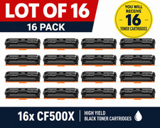 CF500X 202X Black Toner Cartridge HP Color LaserJet Pro M254dn M281cdw 16 Pack picture