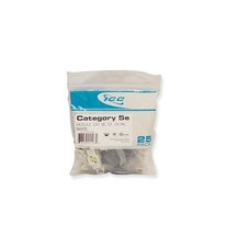 ICC ICC-IC107E5CWH Cat5e modular connector EZ Keystone Jack 25 Pack White picture