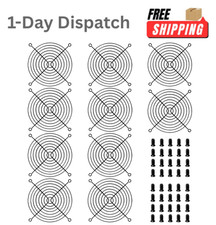 DVUIYYL 10 Pcs 120mm PC Fan Grill Guard Black Carbon Steel Computer Fan Cover picture