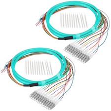 2 Pack LC/OM3 Fiber Optic Pigtail 1.2m 12 Strand Multimode 50/125 Cable picture