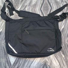 L.L.Bean Black Crossbody Messenger Bag Travel Organizer Multi Pocket Strap picture