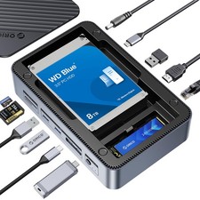 ORICO 12-in-1 USB C Hub with M.2 + SATA 2.5”/3.5” SSD/HDD Enclosure, USB C to... picture