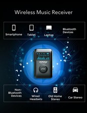 BLACK - MPOW WIRELESS BLUETOOTH RECEIVER 3.5MM AUX IN picture