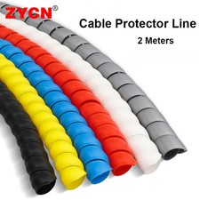 2Meters Spiral Cable Protector Line Organizer Tube Motorcycle Wire Protection Sl picture