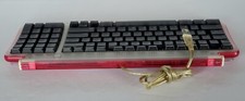 Rare Apple USB Keyboard Clear Strawberry Red iMac iBook Power Mac G3 G4 G5 M2452 picture