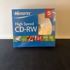 MEMOREX 5-PACK HIGH SPEED CD-RW NEW SEALED 12x 700MB  picture