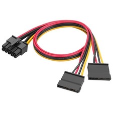 ATX 10Pin to Dual SATA 15Pin Adapter Cable, 18AWG Power Cable for HDD SSD CD/DVD picture